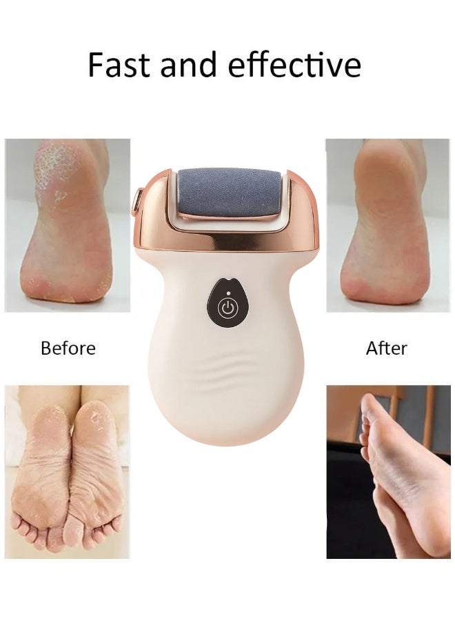 هابي هوم جهاز تقشير القدم الكهربائي - 2 رؤوس، شحن USB، لإزالة الجلد الميت وتنعيم القدمين - Image 3